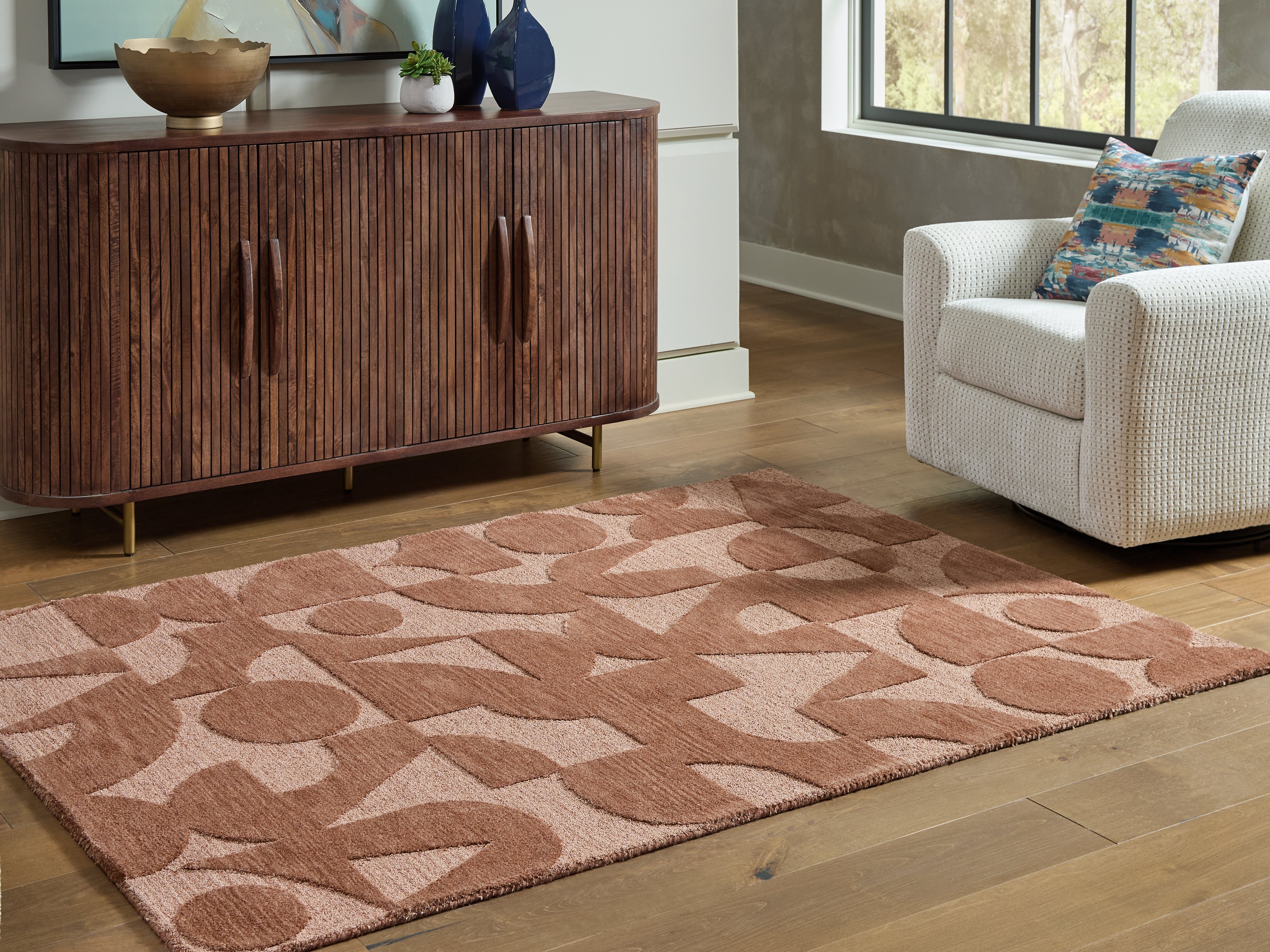 Best Furniture Outlet - Ashley Furniture - Perrenton Rug - 5' x 7' Rug / Clay - R407202