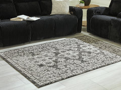 Best Furniture Outlet - Ashley Furniture - Glennisman Rug - Medium Rug / Black/Gray/Ivory - R407272