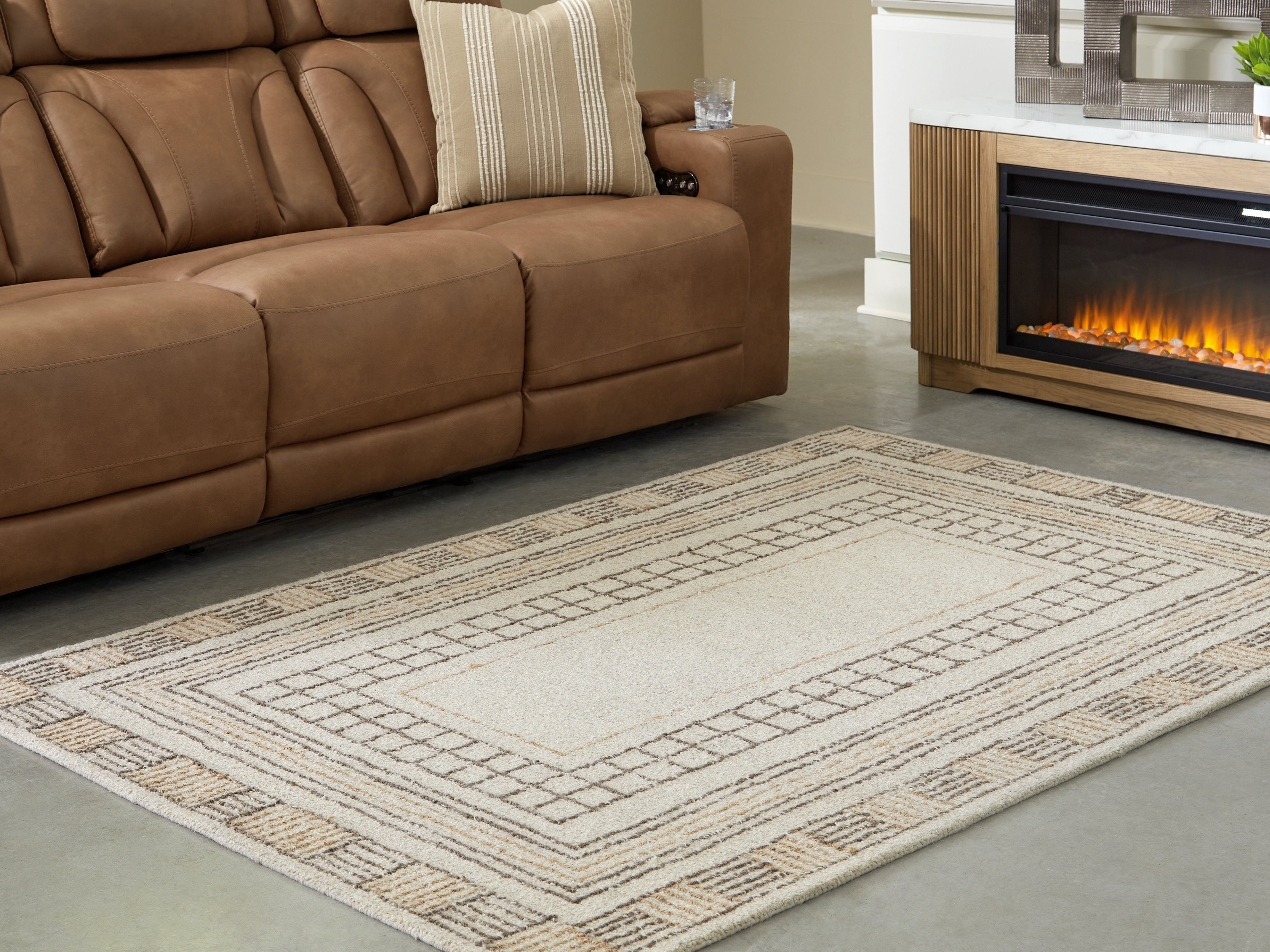 Best Furniture Outlet - Ashley Furniture - Idaman Rug - Medium Rug / Taupe/Brown - R407292