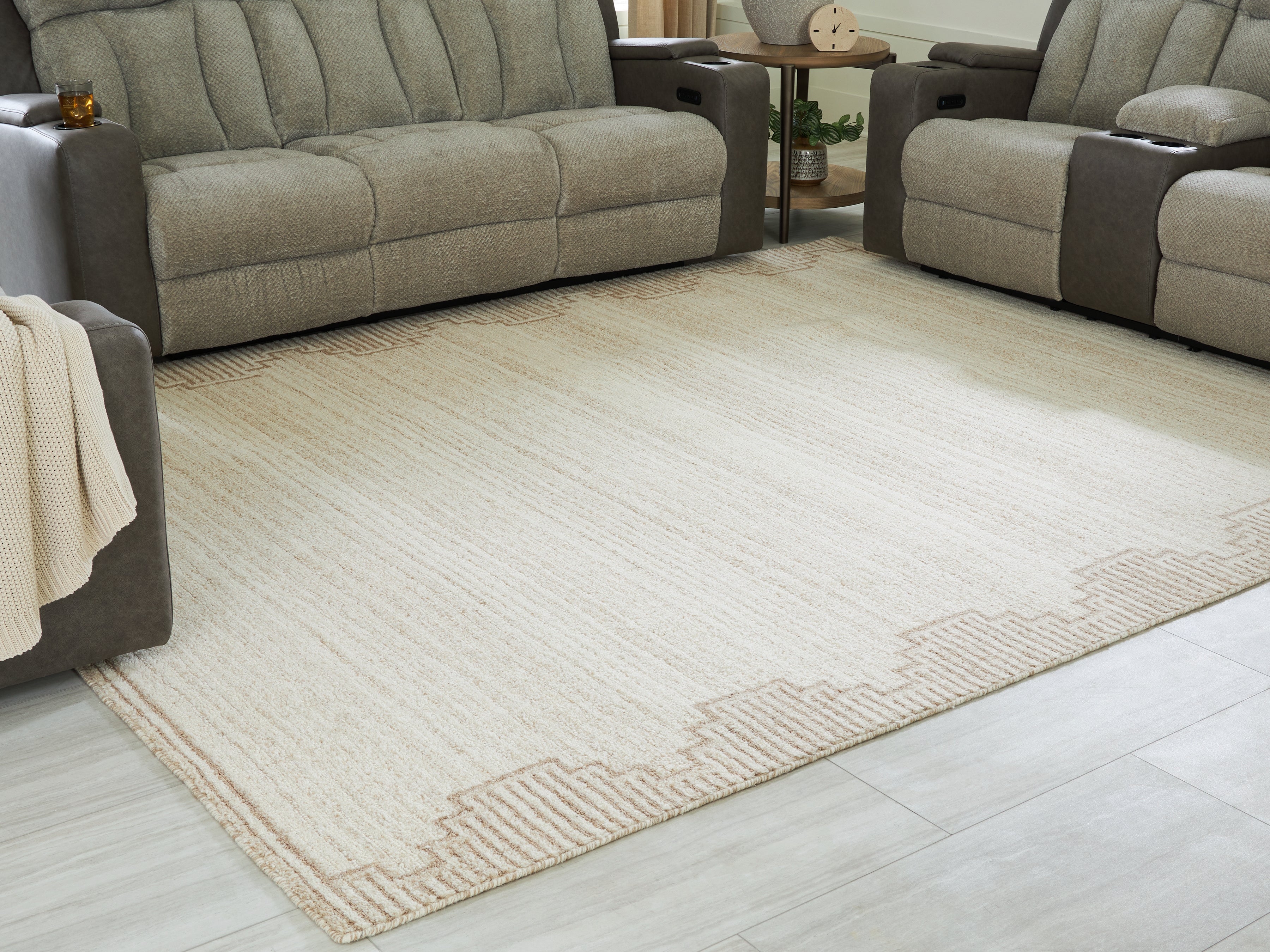Best Furniture Outlet - Ashley Furniture - Emorymore Rug - Large Rug / Brown/Beige - R407301