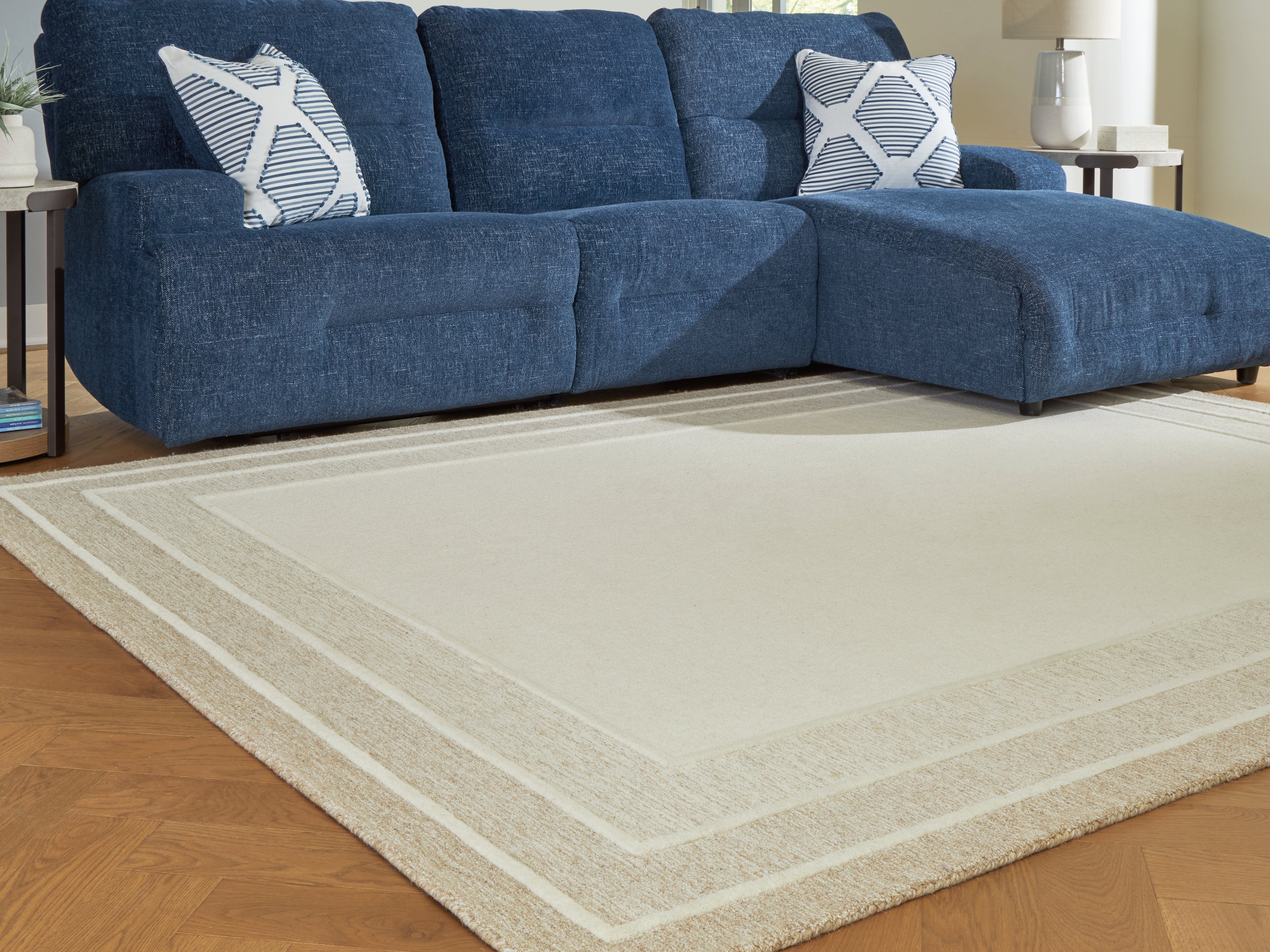 Best Furniture Outlet - Ashley Furniture - Teelgan Rug - Large Rug / Ivory/Tan - R407311