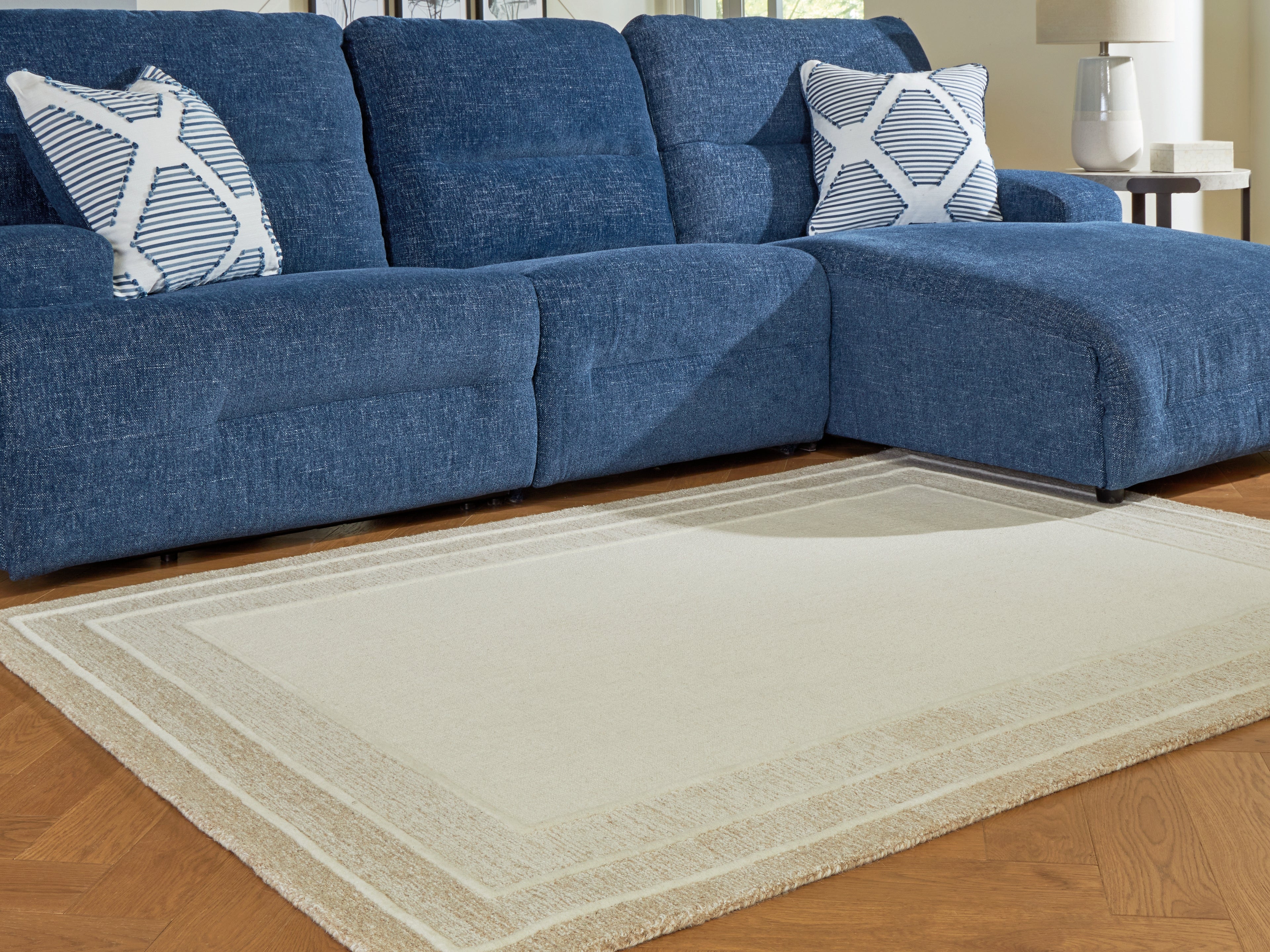 Best Furniture Outlet - Ashley Furniture - Teelgan Rug - Medium Rug / Ivory/Tan - R407312