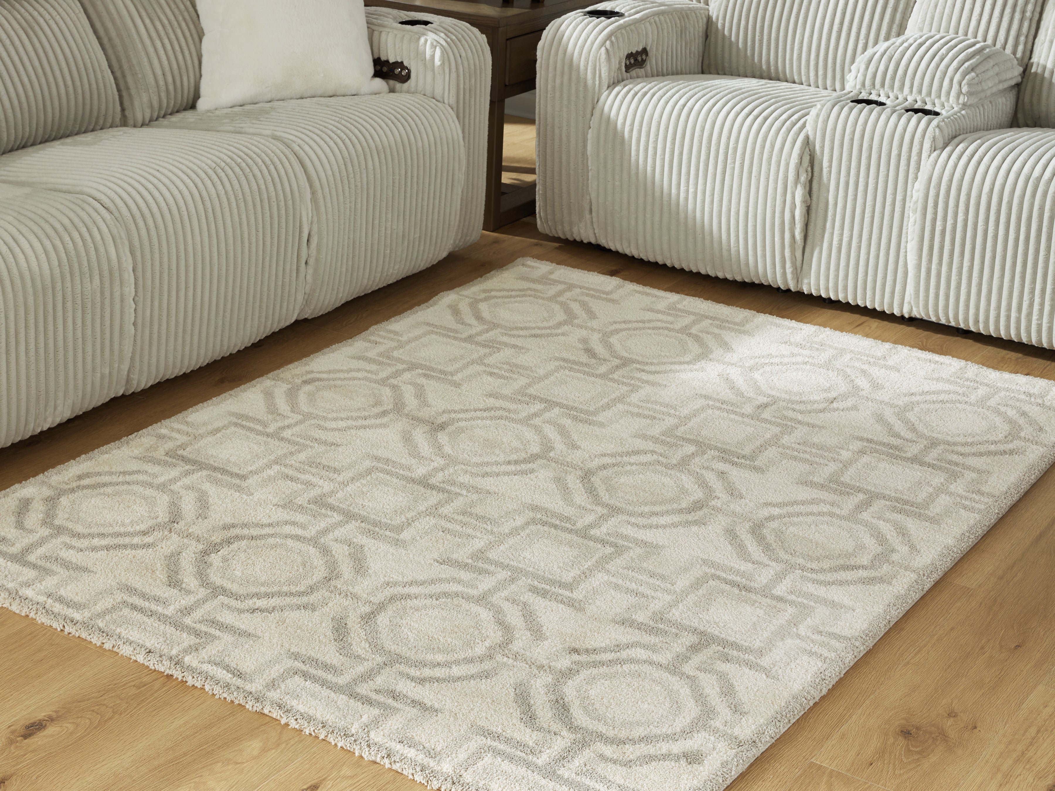 Best Furniture Outlet - Ashley Furniture - Maconville Rug - Medium Rug / Ivory/Gray - R407322