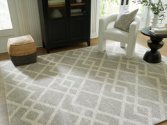 Best Furniture Outlet - Ashley Furniture - Unawick Rug - Large Rug / Gray/Ivory - R407331