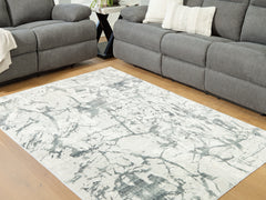 Best Furniture Outlet - Ashley Furniture - Tobinbury Rug - Washable 5' x 7' Area Rug / Gray - R407422