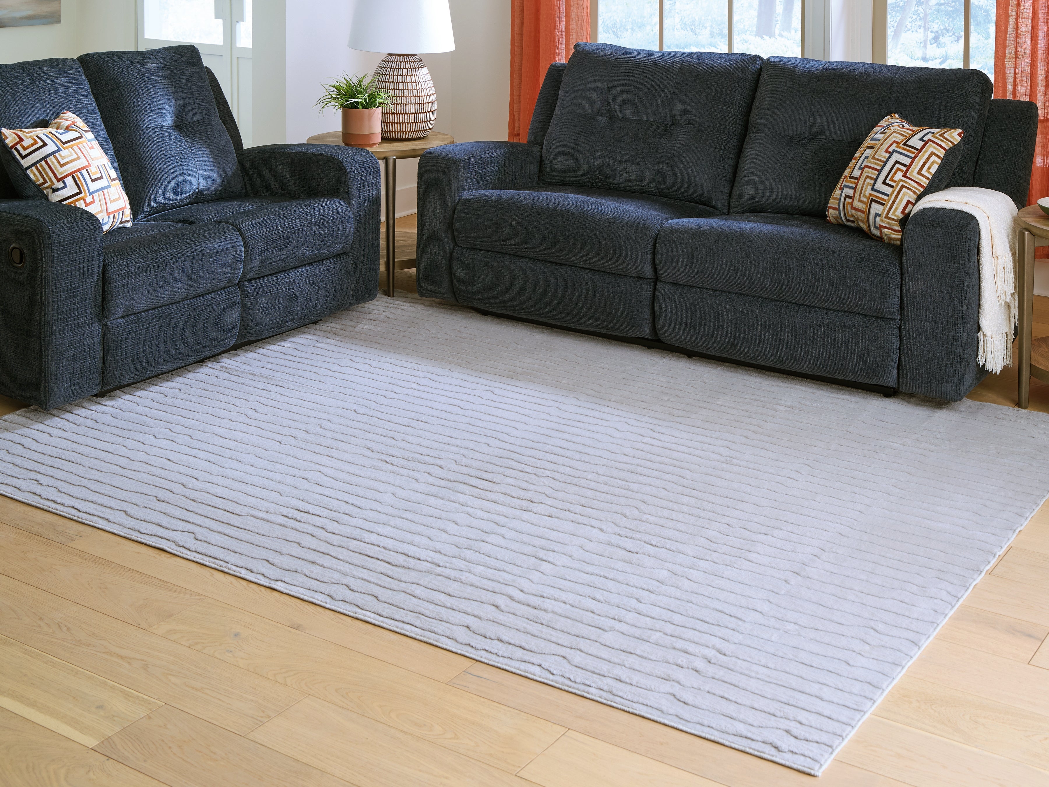 Best Furniture Outlet - Ashley Furniture - Worthley Rug - Washable 8' x 10' Area Rug / Gray - R407451