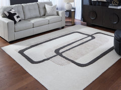 Best Furniture Outlet - Ashley Furniture - Davismour Rug - 7'8" x 10' Area Rug / Ivory/Taupe/Charcoal - R407561