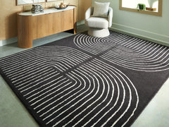 Best Furniture Outlet - Ashley Furniture - Eldonmore Rug - 5' x 7' Area Rug / Black/Ivory - R407572
