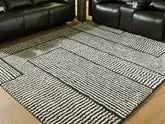 Best Furniture Outlet - Ashley Furniture - Kurtmen Rug - 5' x 7' Area Rug / Black/Ivory - R407592