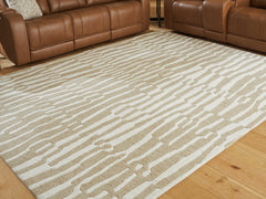 Best Furniture Outlet - Ashley Furniture - Corrbell Rug - 5' x 7' Area Rug / Beige/White - R407632