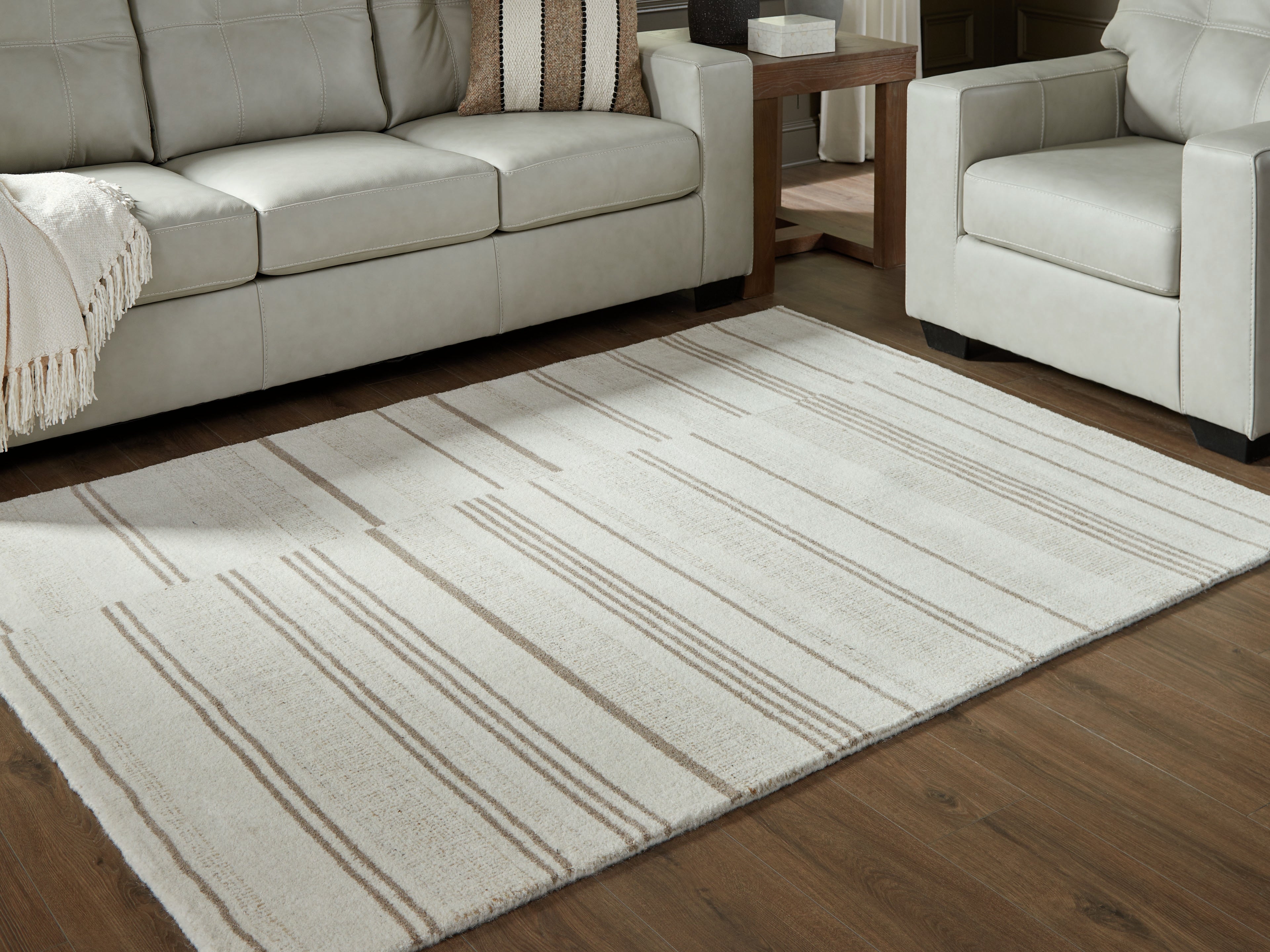 Best Furniture Outlet - Ashley Furniture - Gadence Rug - 5' x 7' Area Rug / Ivory/Tan - R407642