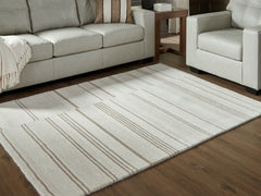 Best Furniture Outlet - Ashley Furniture - Gadence Rug - 5' x 7' Area Rug / Ivory/Tan - R407642