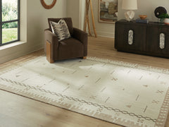 Best Furniture Outlet - Ashley Furniture - Dot Rug - 7'8" x 10' Area Rug / Cream/Brown/Taupe - R407651
