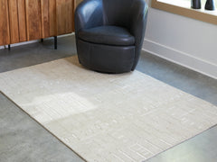 Best Furniture Outlet - Ashley Furniture - Wolbert Rug - 5' x 7' Area Rug / Tan/Ivory - R407662