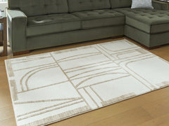 Best Furniture Outlet - Ashley Furniture - Farongrove Rug - 5'3" x 7' Area Rug / Ivory/Beige - R407672