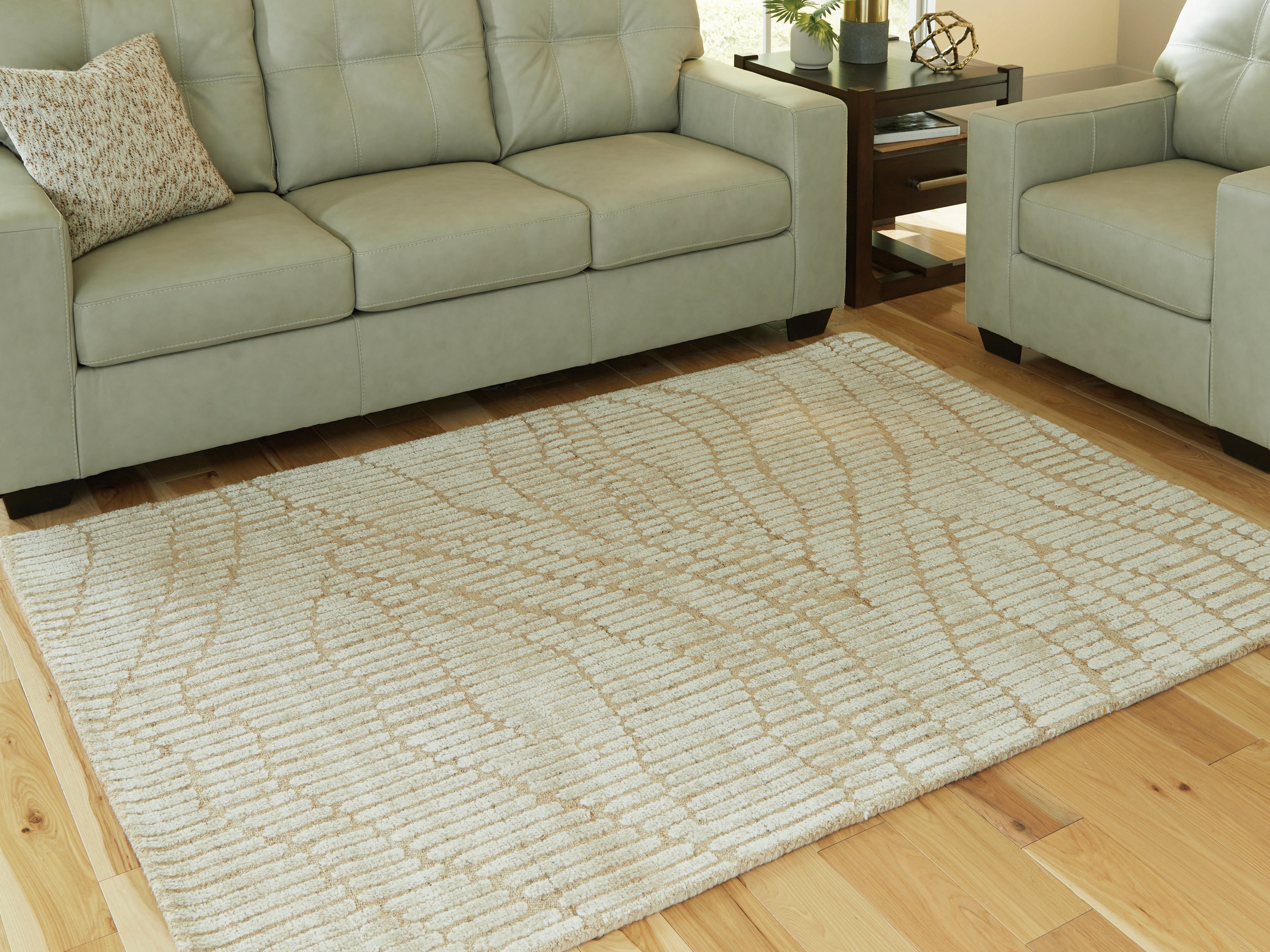 Best Furniture Outlet - Ashley Furniture - Jaseena Rug - 5' x 7' Area Rug / Beige/Tan - R407722