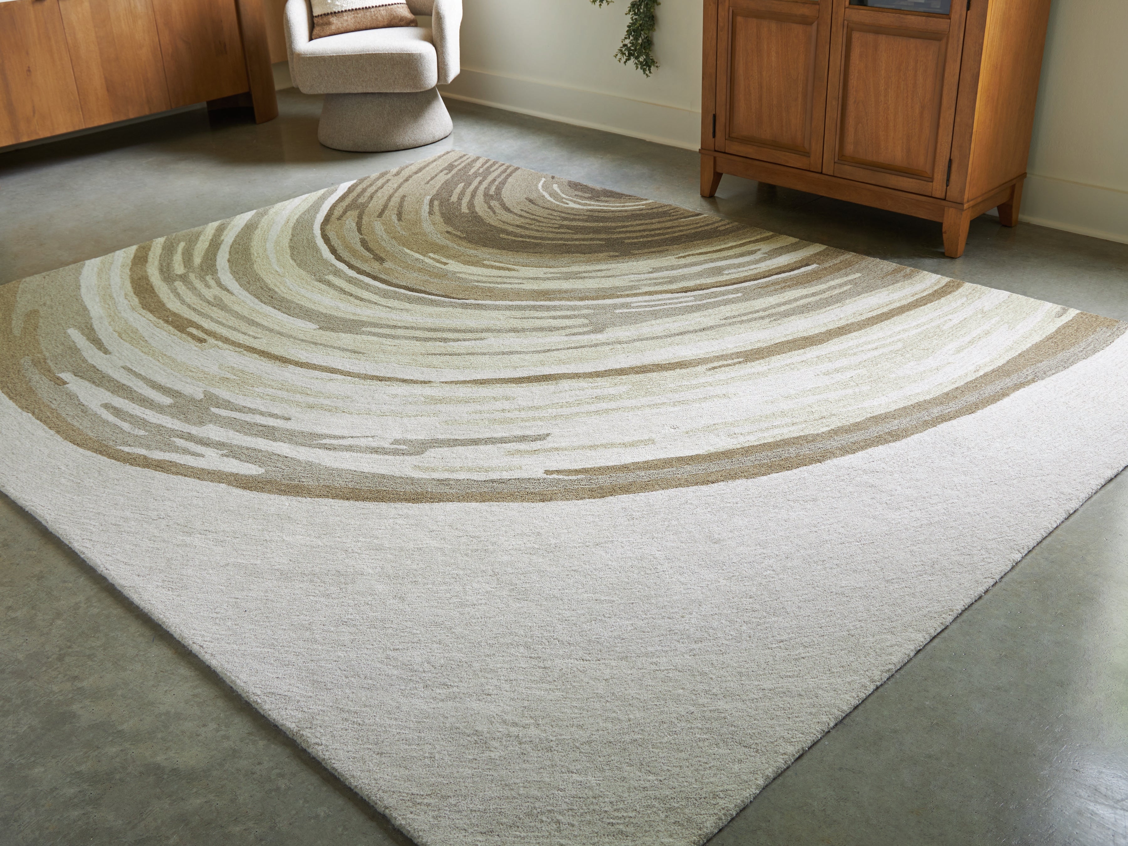 Best Furniture Outlet - Ashley Furniture - Rizwana Rug - 5' x 7' Area Rug / Ivory/Brown/Gray - R407762