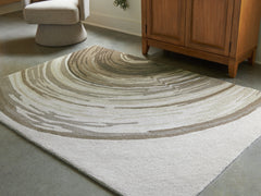 Best Furniture Outlet - Ashley Furniture - Rizwana Rug - 5' x 7' Area Rug / Ivory/Brown/Gray - R407762