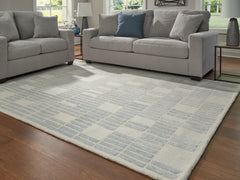 Best Furniture Outlet - Ashley Furniture - Dylanton Rug - 5' x 7' Area Rug / Ivory/Blue - R407812
