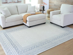 Best Furniture Outlet - Ashley Furniture - Azelhurst Rug - 5' x 7' Area Rug / Blue/Ivory/Gray - R407852