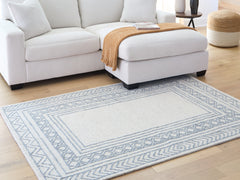 Best Furniture Outlet - Ashley Furniture - Azelhurst Rug - 5' x 7' Area Rug / Blue/Ivory/Gray - R407852