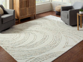Best Furniture Outlet - Ashley Furniture - Deenbury Rug - 5' x 7' Area Rug / Ivory/Green/Brown - R407862
