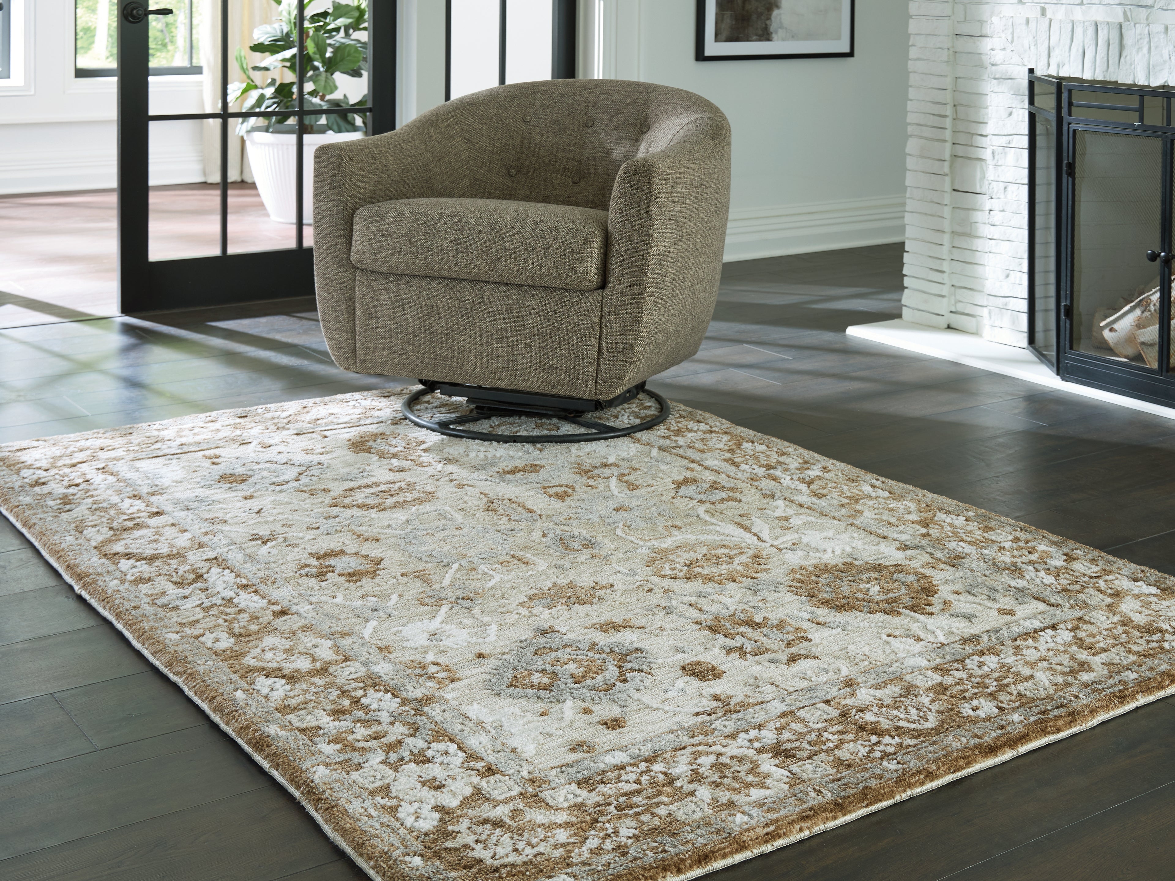 Best Furniture Outlet - Ashley Furniture - Ainswick Rug - Memory Foam Medium Rug / Brown/Beige/Gray - R407882