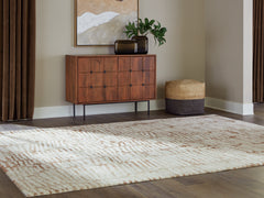 Best Furniture Outlet - Ashley Furniture - Uduak Rug - Large Rug / Cream/Tan/Rust - R408111