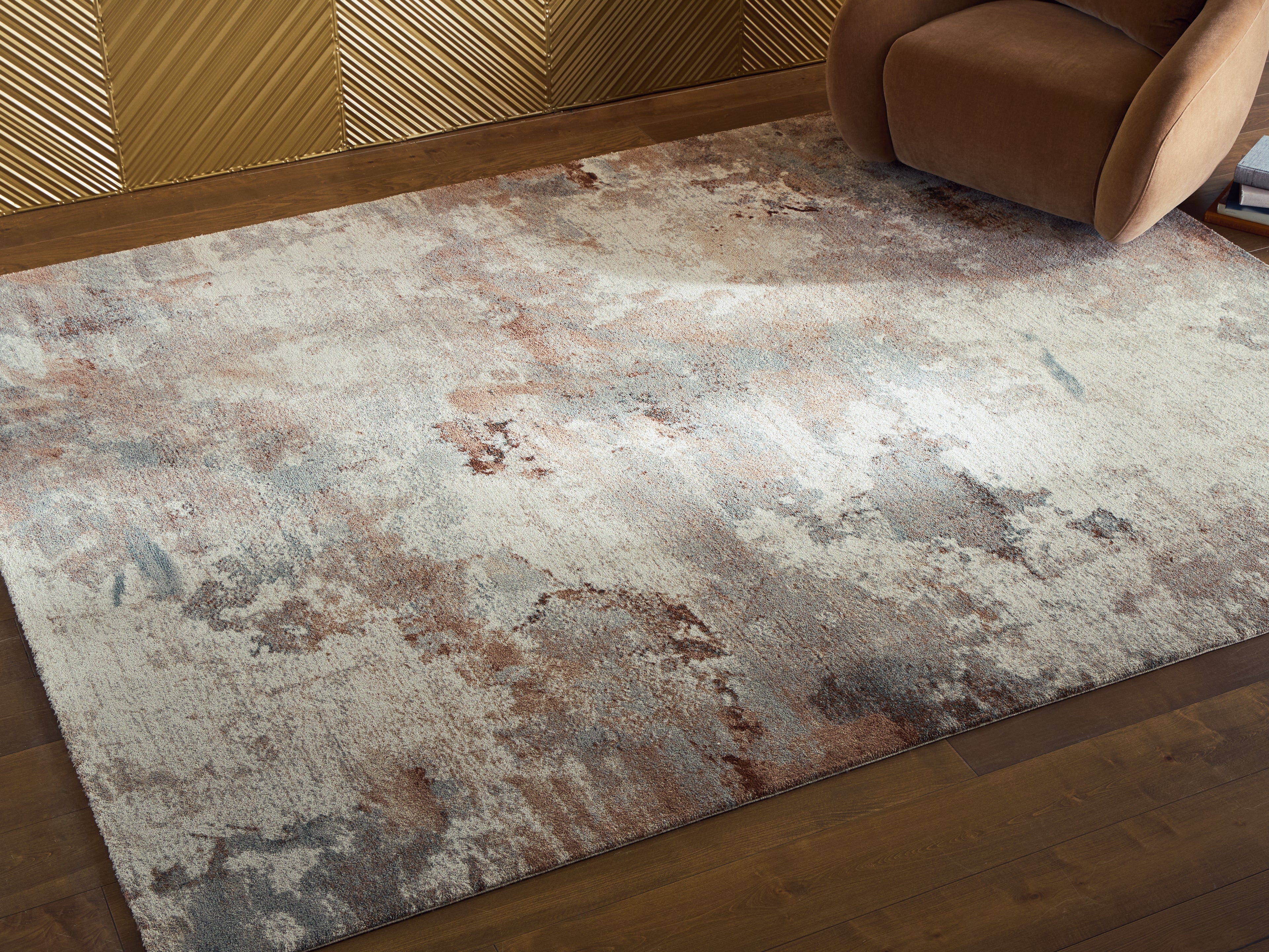 Best Furniture Outlet - Ashley Furniture - Jadenburg Rug - Large Rug / Cream/Gray/Sienna - R408121