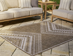 Best Furniture Outlet - Ashley Furniture - Dunsler Rug - 8' x 10' Rug / Brown/Cream - R900011
