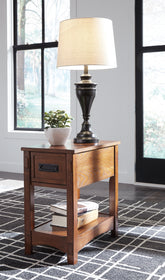 Best Furniture Outlet - Ashley Furniture - Breegin Chairside End Table - Chair Side End Table / Brown - T007-319