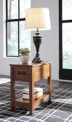 Best Furniture Outlet - Ashley Furniture - Breegin Chairside End Table - Chair Side End Table / Brown - T007-319