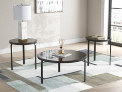Best Furniture Outlet - Ashley Furniture - Dorylin Table (Set of 3) - Occasional Table Set (3/CN) / Black - T139-13