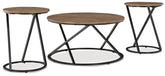Best Furniture Outlet - Ashley Furniture - Cassbryn Table (Set of 3) - Occasional Table Set (3/CN) / Brown/Black - T152-13