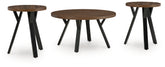 Best Furniture Outlet - Ashley Furniture - Elbrynn Table (Set of 3) - Occasional Table Set (3/CN) / Brown/Black - T153-13