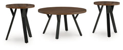 Best Furniture Outlet - Ashley Furniture - Elbrynn Table (Set of 3) - Occasional Table Set (3/CN) / Brown/Black - T153-13
