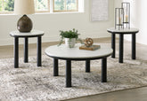 Best Furniture Outlet - Ashley Furniture - Xandrum Table (Set of 3) - Occasional Table Set (3/CN) / Black/White - T159-13