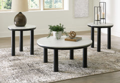 Best Furniture Outlet - Ashley Furniture - Xandrum Table (Set of 3) - Occasional Table Set (3/CN) / Black/White - T159-13