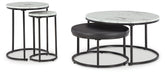 Best Furniture Outlet - Ashley Furniture - Jusmour Table (Set of 4) - Occasional Nesting TBL (4/CN) / Black/White - T161-14