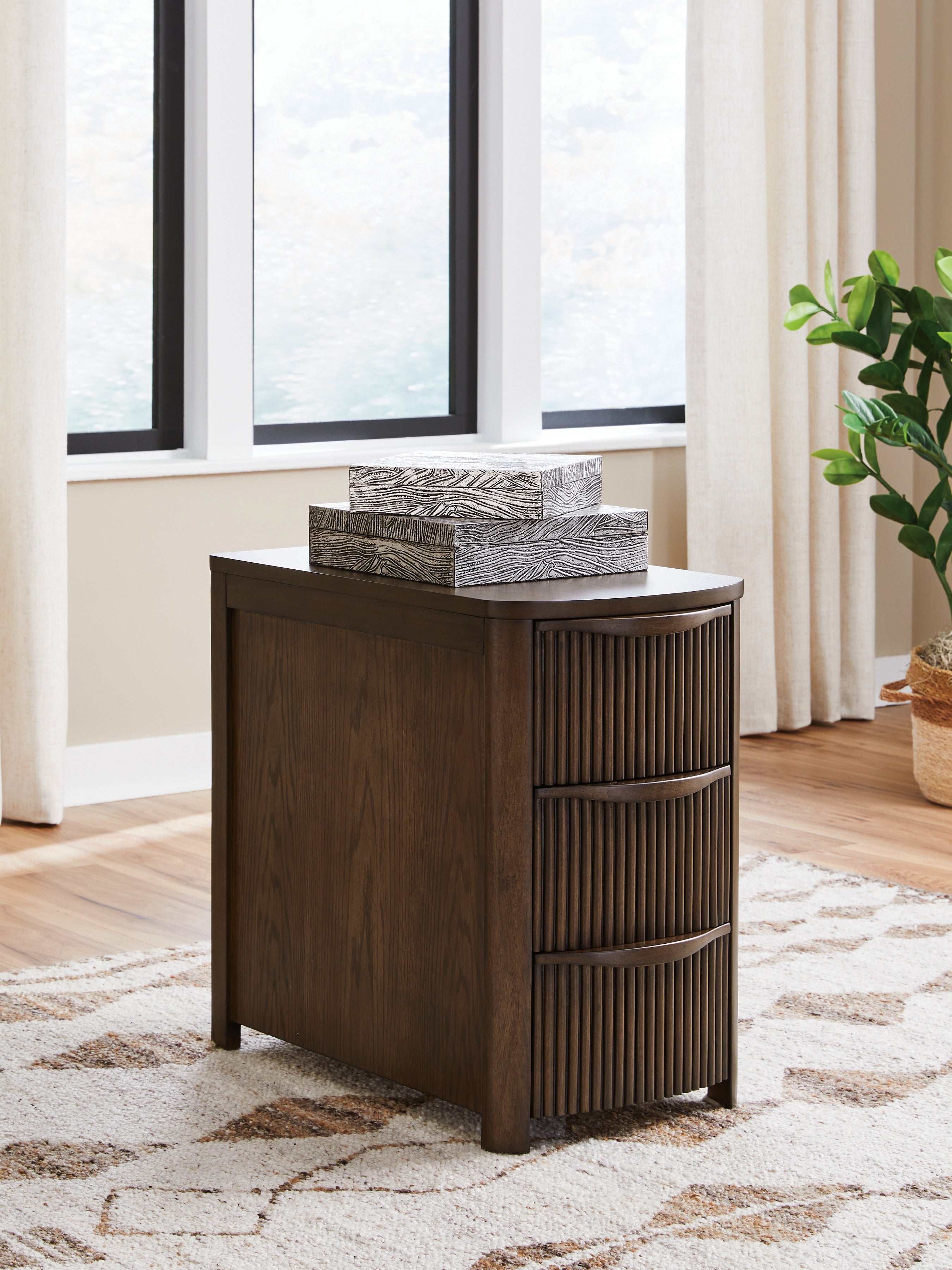 Best Furniture Outlet - Ashley Furniture - Camdill Chairside End Table - Chair Side End Table / Dark Brown - T208-217