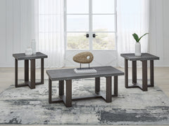 Best Furniture Outlet - Ashley Furniture - Dynnford Table (Set of 3) - Occasional Table Set (3/CN) / Gray/Brown - T216-13