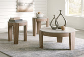 Best Furniture Outlet - Ashley Furniture - Guystone Table (Set of 3) - Occasional Table Set (3/CN) / Light Brown - T237-13