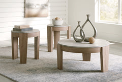 Best Furniture Outlet - Ashley Furniture - Guystone Table (Set of 3) - Occasional Table Set (3/CN) / Light Brown - T237-13