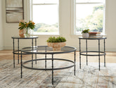 Best Furniture Outlet - Ashley Furniture - Kellyco Table (Set of 3) - Occasional Table Set (3/CN) / Gunmetal - T246-13