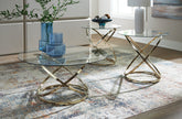 Best Furniture Outlet - Ashley Furniture - Crimonti Table (Set of 3) - Occasional Table Set (3/CN) / Champagne - T273-13