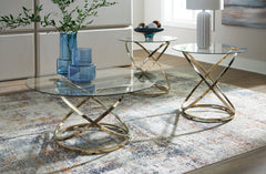 Best Furniture Outlet - Ashley Furniture - Crimonti Table (Set of 3) - Occasional Table Set (3/CN) / Champagne - T273-13