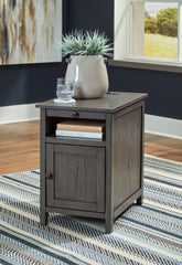 Best Furniture Outlet - Ashley Furniture - Treytown Chairside End Table - Chair Side End Table / Gray - T300-317