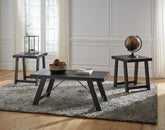 Best Furniture Outlet - Ashley Furniture - Noorbrook Table (Set of 3) - Occasional Table Set (3/CN) / Black/Pewter - T351-13