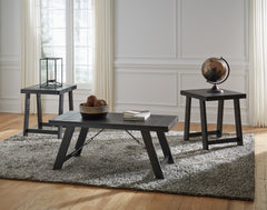 Best Furniture Outlet - Ashley Furniture - Noorbrook Table (Set of 3) - Occasional Table Set (3/CN) / Black/Pewter - T351-13