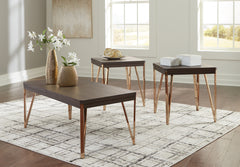Best Furniture Outlet - Ashley Furniture - Bandyn Table (Set of 3) - Occasional Table Set (3/CN) / Brown/Champagne - T404-13